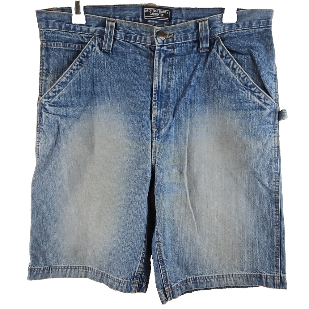 VTG Architect Shorts Men's 36 Blue Jean Jorts JNCO Style 90s Baggy Hip Hop Y2K